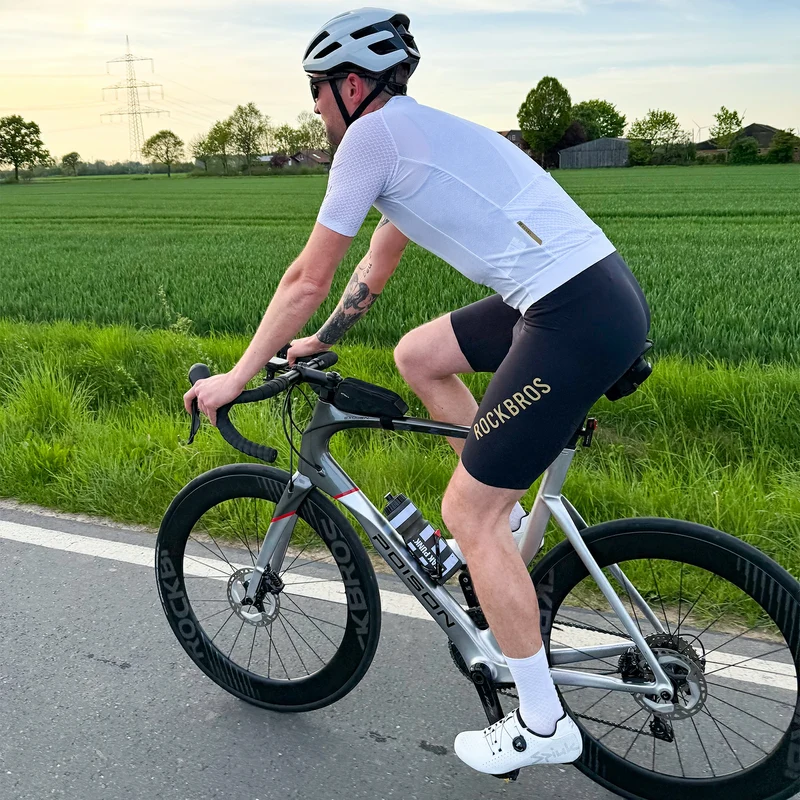 Trägerhose Fahrradhose mit Sitzpolster Herren, Nahtlos Atmungsaktive
