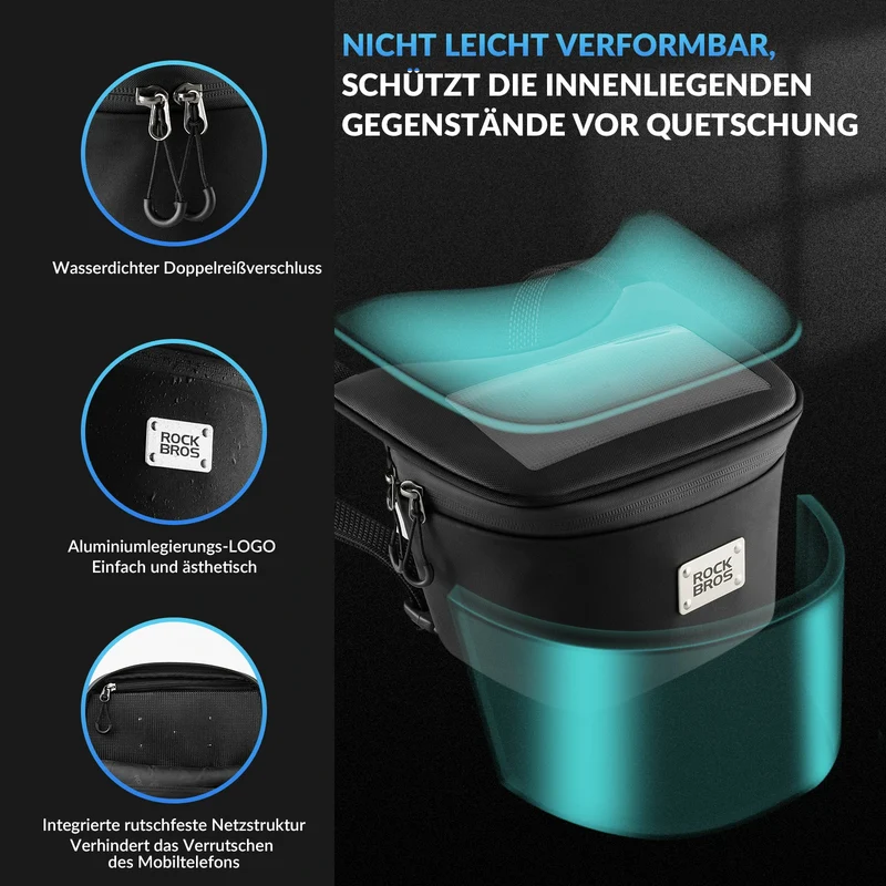 Motorradtasche Motorad Lenkertasche für 6,5 Zoll Smartphone 2L