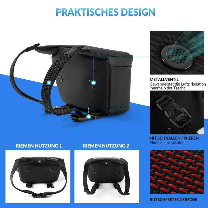 Motorradtasche Motorad Lenkertasche für 6,5 Zoll Smartphone 2L