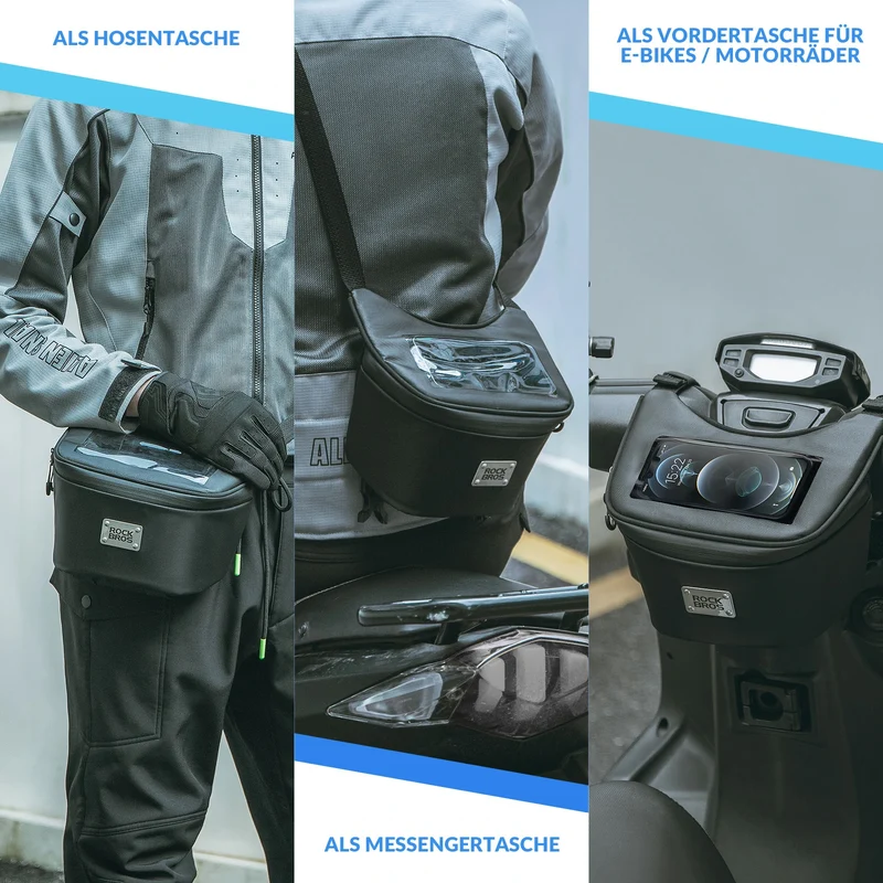 Motorradtasche Motorad Lenkertasche für 6,5 Zoll Smartphone 2L