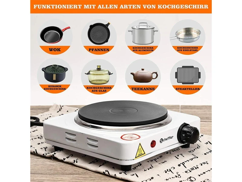 Homelux Kochplatte Einzelkochfeld Herdplatte Camping 1500W