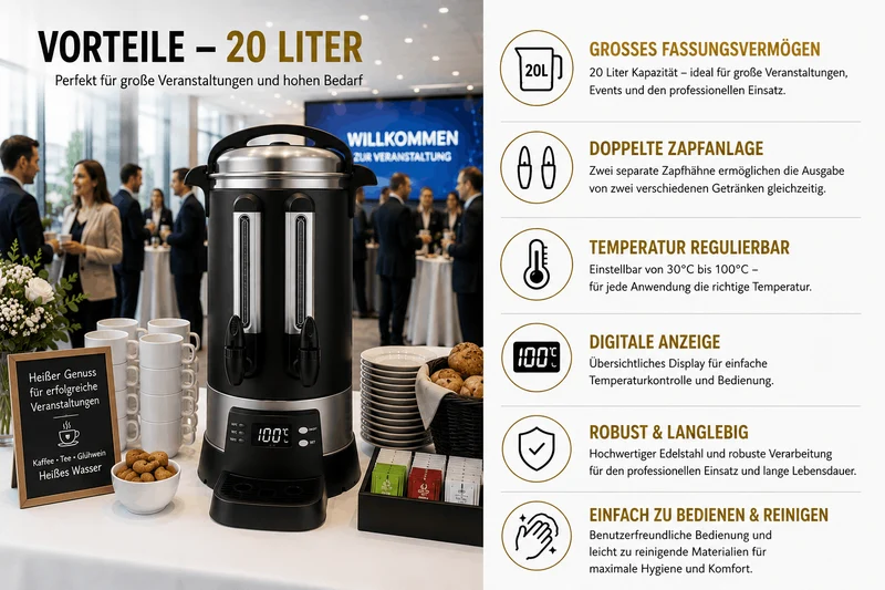 Elektrischer Teekocher Samowar Schwarz 20L