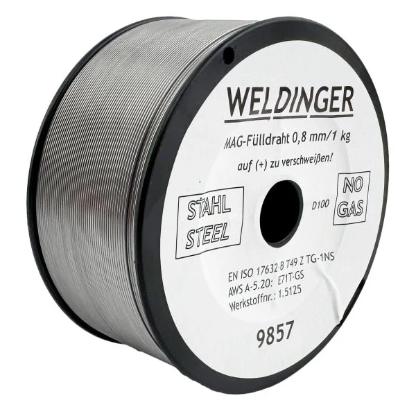 ME180 mini Fülldrahtset WELDINGER MIG/MAG-Schweißgerät mit 2 Rollen Fülldraht + Fülldrahtgasdüse