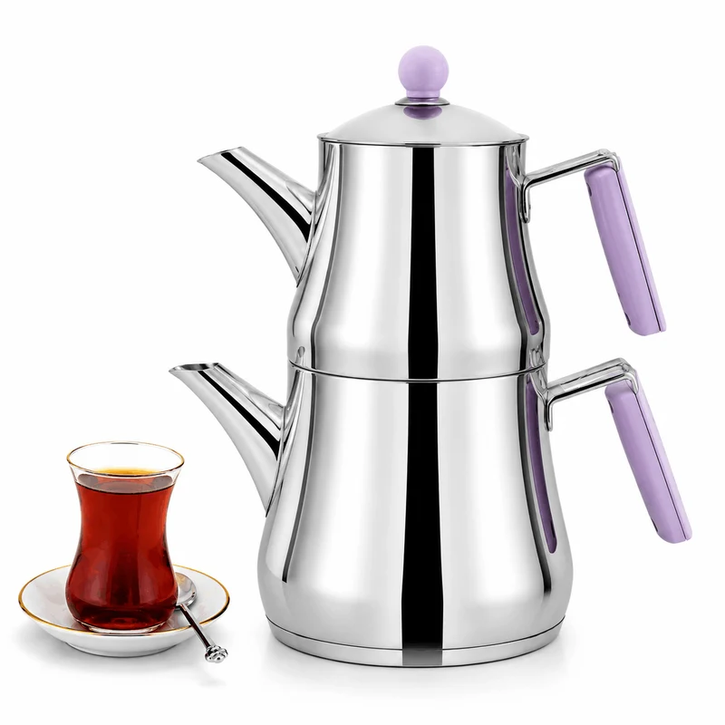 Scheffler Edelstahl Teekanne Caydanlik Harem Family 1.8L + 1L
