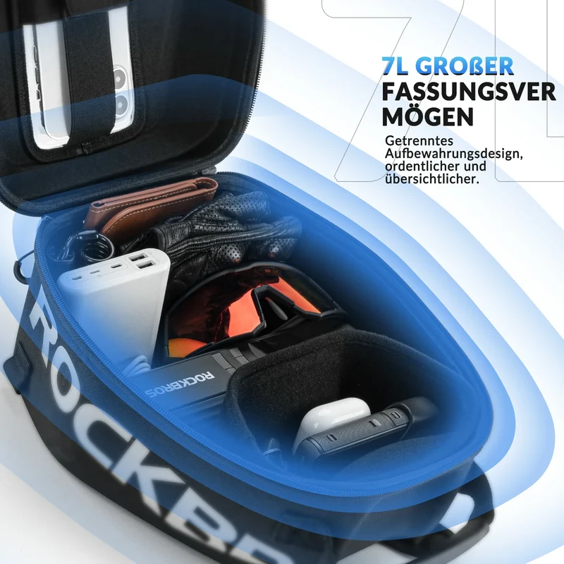 Motorrad Tankrucksack mit Regenschutz Abnehmbaren Schultergurten 7L