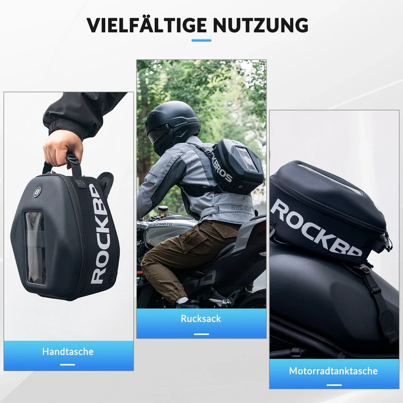 Motorrad Tankrucksack mit Regenschutz Abnehmbaren Schultergurten 7L