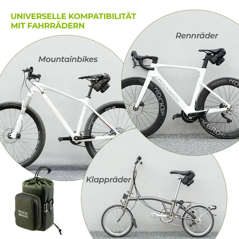 Fahrrad Satteltasche mit Flaschenhalter und 0,3L Mini Tragbare Fahrradsatteltasche