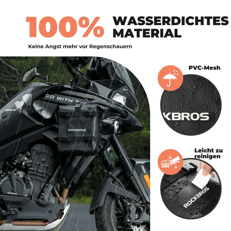Motorradtaschen 100% Wasserdicht 5L, Seitentasche Motorrad mit Schultergurt