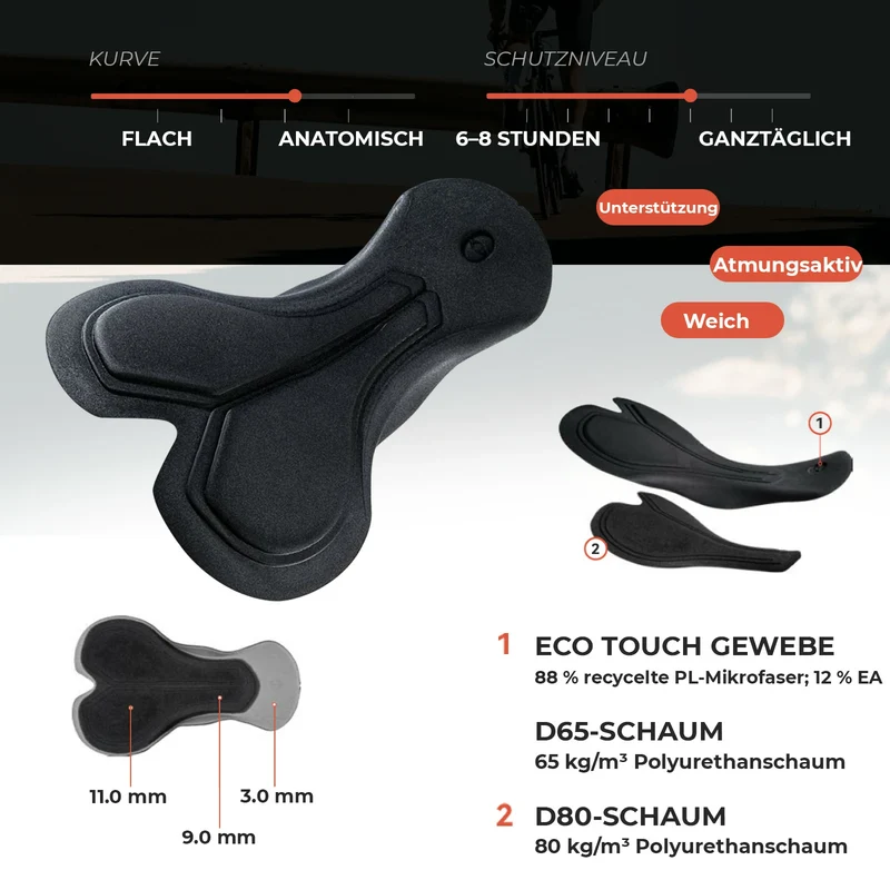 Fahrradhose Kurz Gepolstert Herren