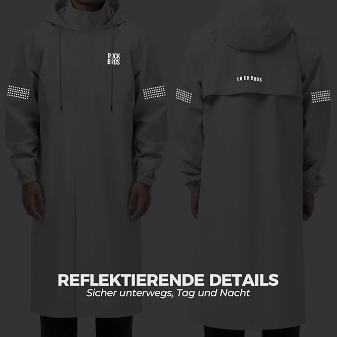 Regenjacke Wasserdichte Atmungsaktiv Regenponcho Regenmantel Windjacke