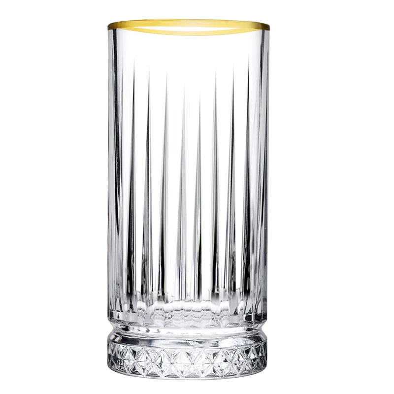 Pasabahce GOLDEN TOUCH Elysia 4 Trinkgläser mit Schüssel Set Timeless Gold 365 ml