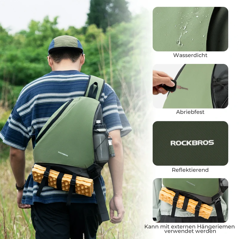 Sling Bag Groß, Sling Rucksack mit Magnetverschluss, Crossbody-Tasche