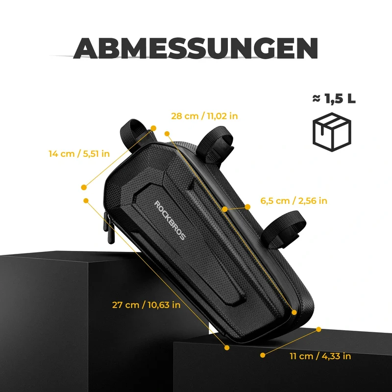 Robuste, wasserabweisende Motorrad-Rahmentasche (1,5L) aus EVA