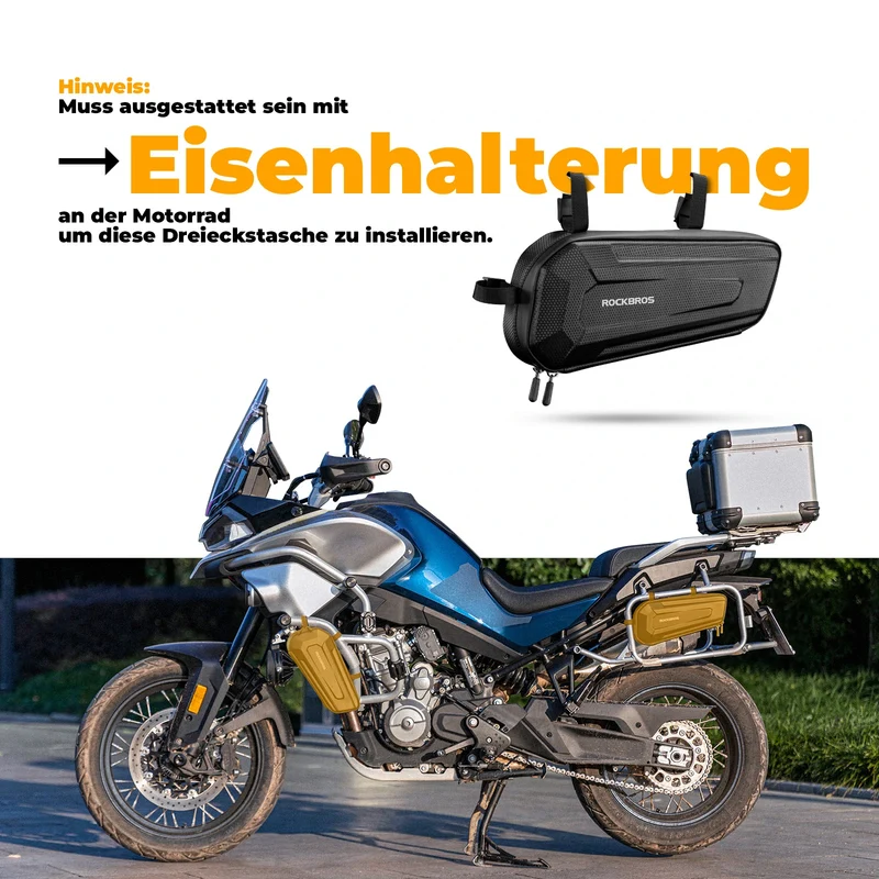 Robuste, wasserabweisende Motorrad-Rahmentasche (1,5L) aus EVA