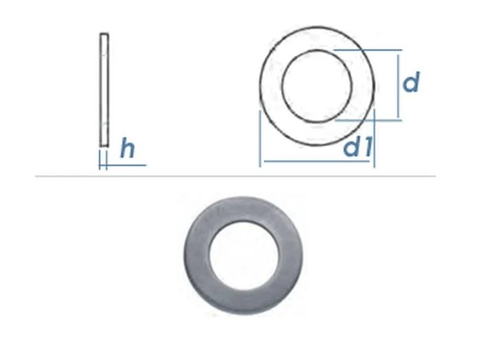 Unterlegscheiben Edelstahl A2 DIN 125 Form A 140 HV blank