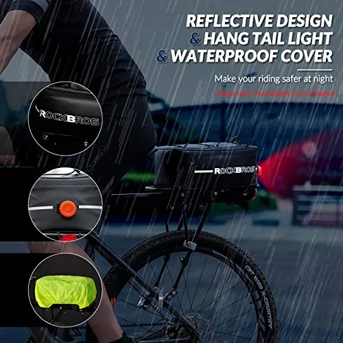 Fahrrad Gepäckträgertasche Reflektierend 5,2L-8L mit Regenschutz