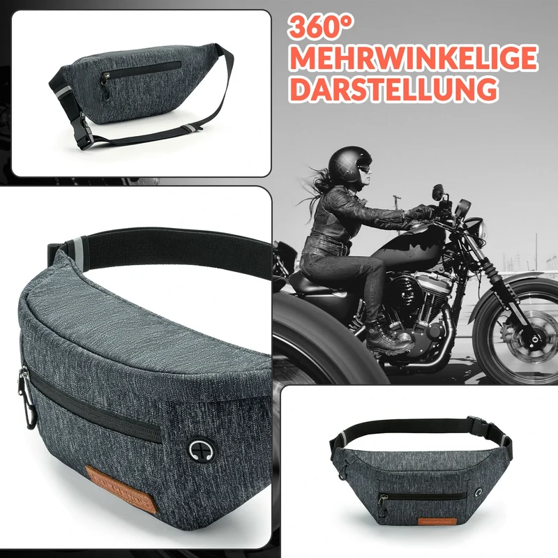 Bauchtasche 1,5L Gürteltasche mit Verstellbarem Gürtel Hüfttasche