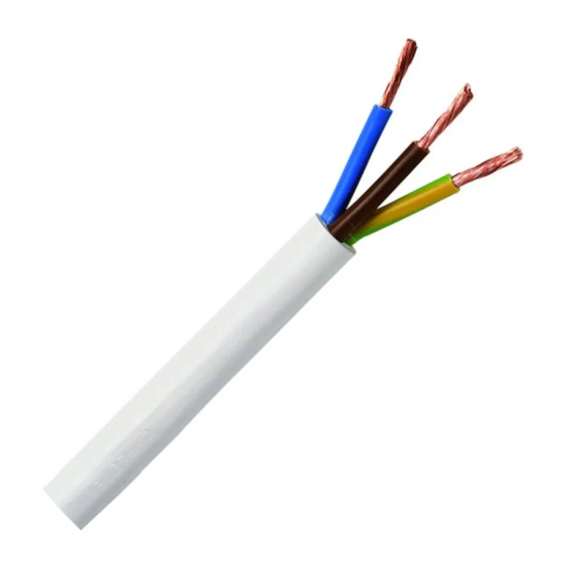 Kabel H05VV-F 3G1.5 MM Weiss 3 Adrig Laufende Meter