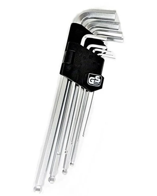Winkelschlüssel Knochen Sechskant 2-10 mm Kugelkopf CV 9 tlg.