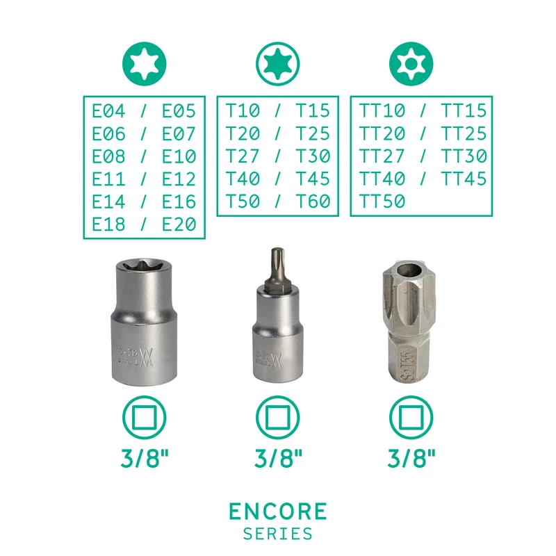Steckschlüssel- & Bit-Satz für TORX 3/8 "I 80164