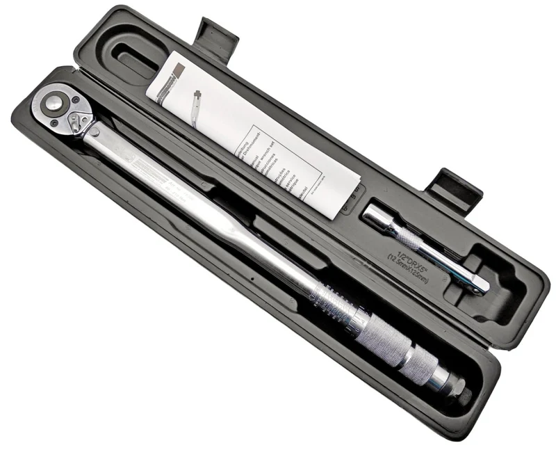 Brüder Mannesmann Drehmomentschlüssel Ratsche Umschaltknarre CRV 1/2 " Zoll (12.5 mm) 40 - 210 Newtonmeter Nm Drehmomentratschenschlüssel, Kiloschlüssel