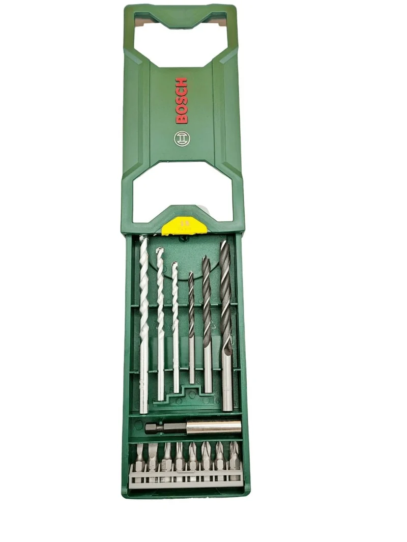 Bosch Accessories Holz und Stein Bohrer + Bits + Bit Halter,15tlg, in X-Line Box