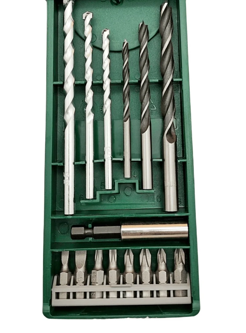Bosch Accessories Holz und Stein Bohrer + Bits + Bit Halter,15tlg, in X-Line Box