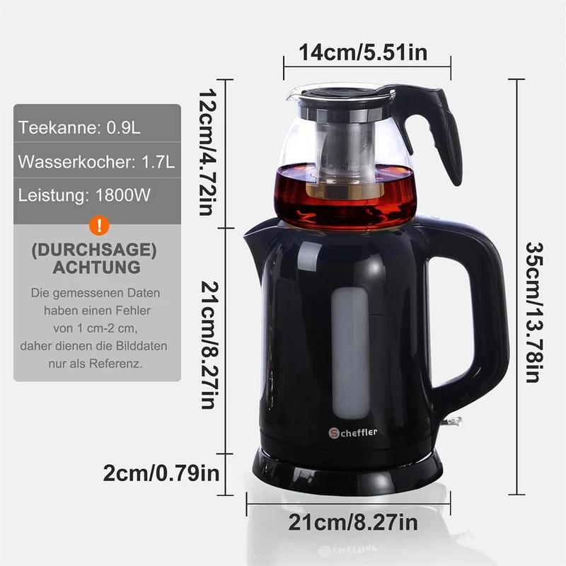 1800W Elektrische Teekocher Caymatik Samowar 2.6L Wasserkocher