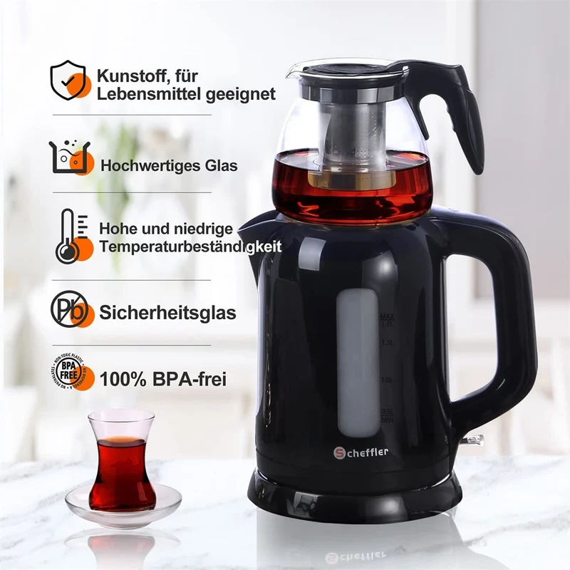 1800W Elektrische Teekocher Caymatik Samowar 2.6L Wasserkocher