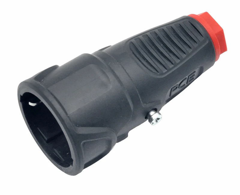 PCE Schutzkontaktkupplung Gummi, Thermoplast 250V Schuko schwarz ,rot 230V IP 20