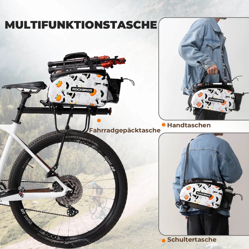 ROCKBROS Fahrrad Gepäckträgertasche 17-35L mit Regenhülle