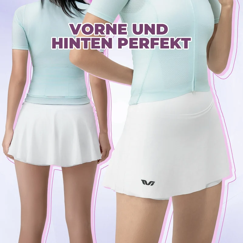 TVI Damen 2 in 1 Fahrradrock Kurze Gepolstert Radlerhose mit Tasche