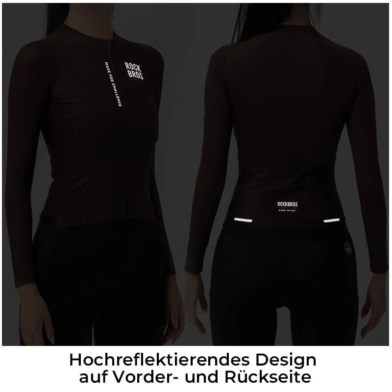 ROAD TO SKY Damen Langarm-Radtrikot Fahrrad Jersey für MTB & Rennrad