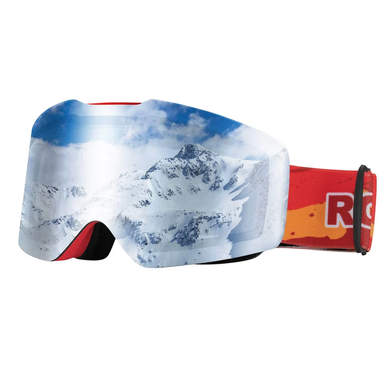 ROCKBROS Skibrille Schneebrille Polarisierte Helmkompatible Sportbrille Skifahren
