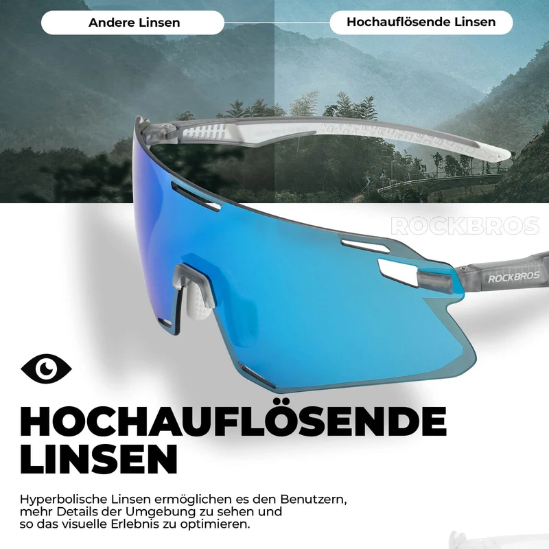 Aerodynamische und Windabweisende Sportbrille