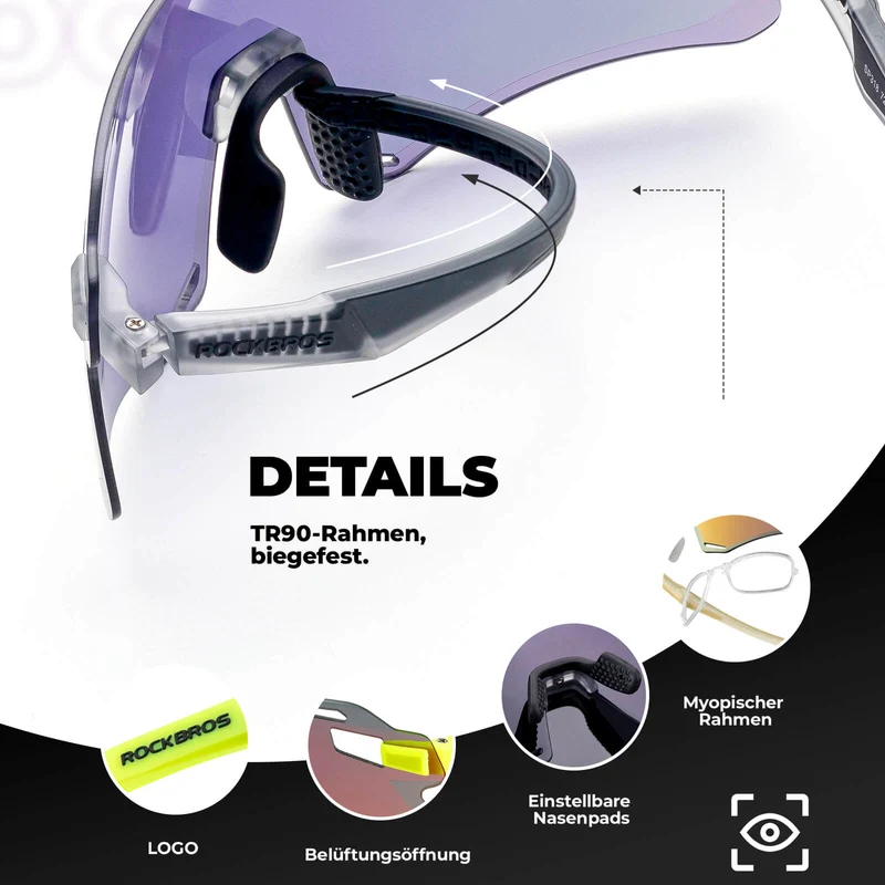 Aerodynamische und Windabweisende Sportbrille