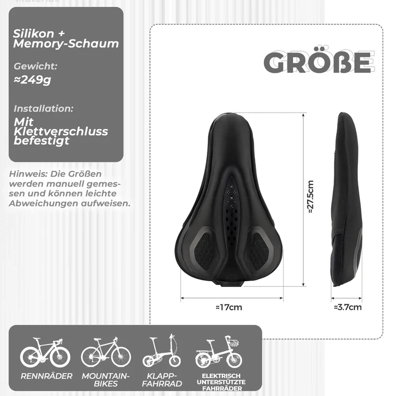ROCKBROS Fahrrad Sattelbezug Wasserdicht Fahrradsattel Überzug Atmungsaktiv
