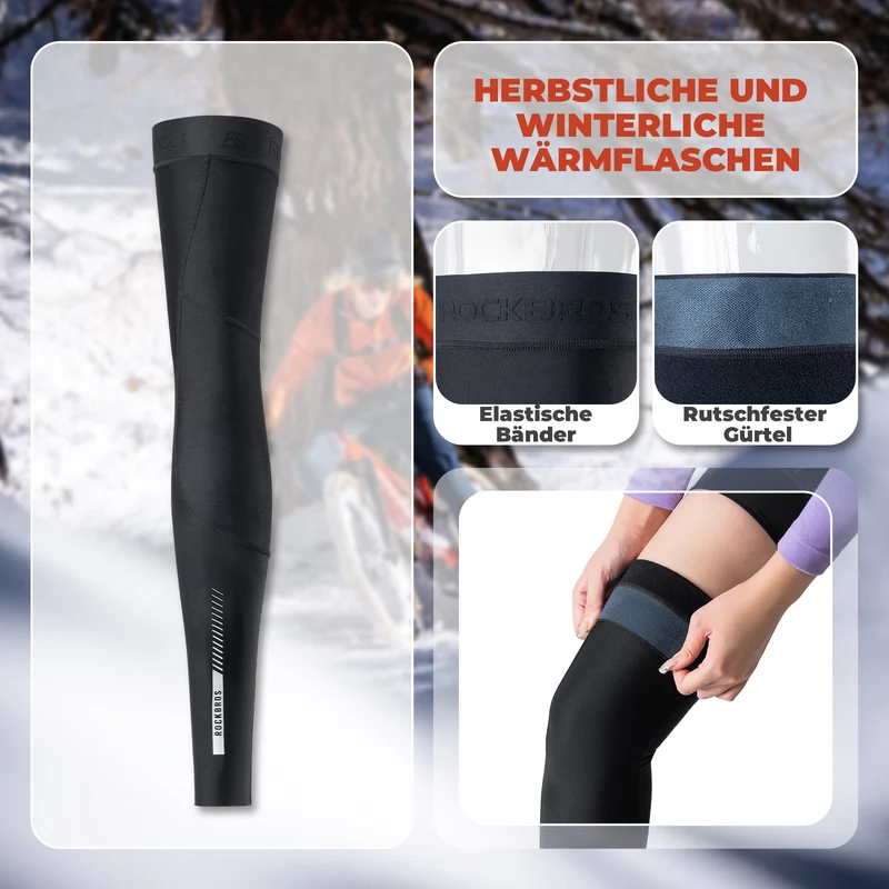 ROCKBROS Fahrrad Beinlinge Warm Rutschfeste Winter Knieschützer Herren Damen