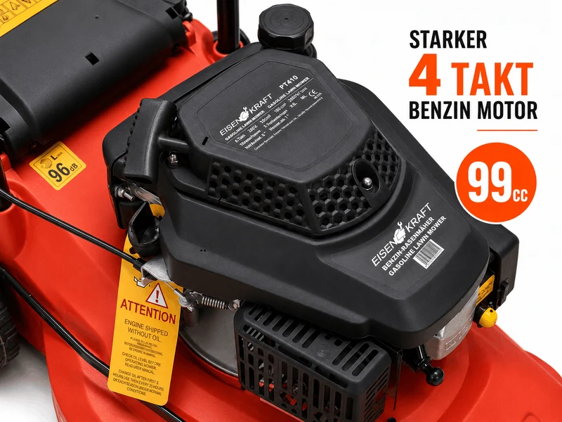 Benzin 4 Takt Rasenmäher / Mulchmäher 99CC 1800W 3.5PS