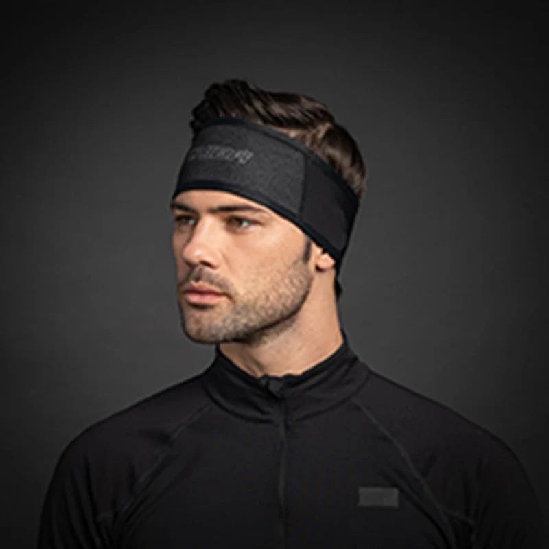 CHIBA Windstopper Stirnband - S/M, schwarz, atmungsaktiv, winddicht, reflektierend