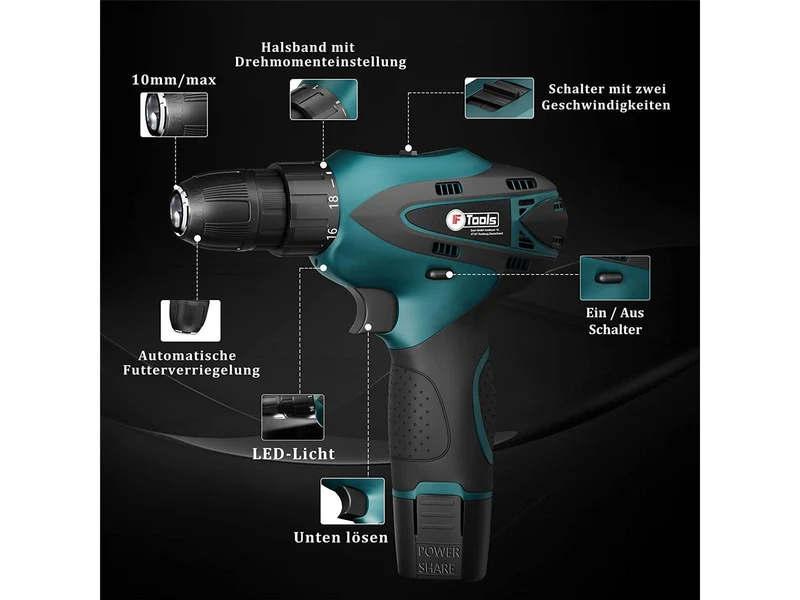 IF-Tools Akku Schrauber Set (2x 18V | 2.0Ah)