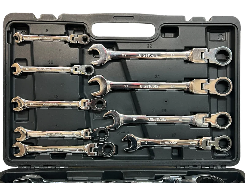 13 tlg Ringratschen Set Maulschlüssel Ringschlüssel mit Gelenk