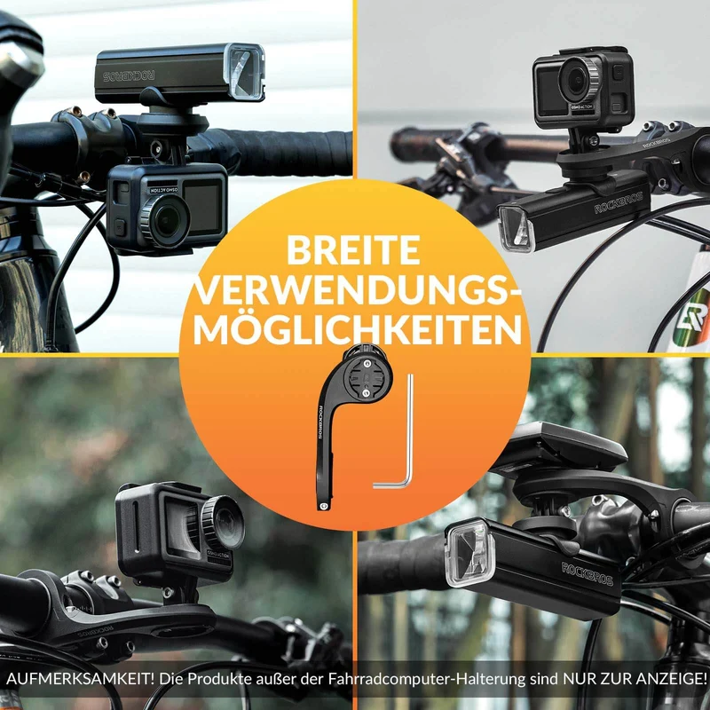 ROCKBROS Fahrradcomputer Halterung Kompatibel mit Garmin/iGPSPORT für Lenker 25.4-31.8mm