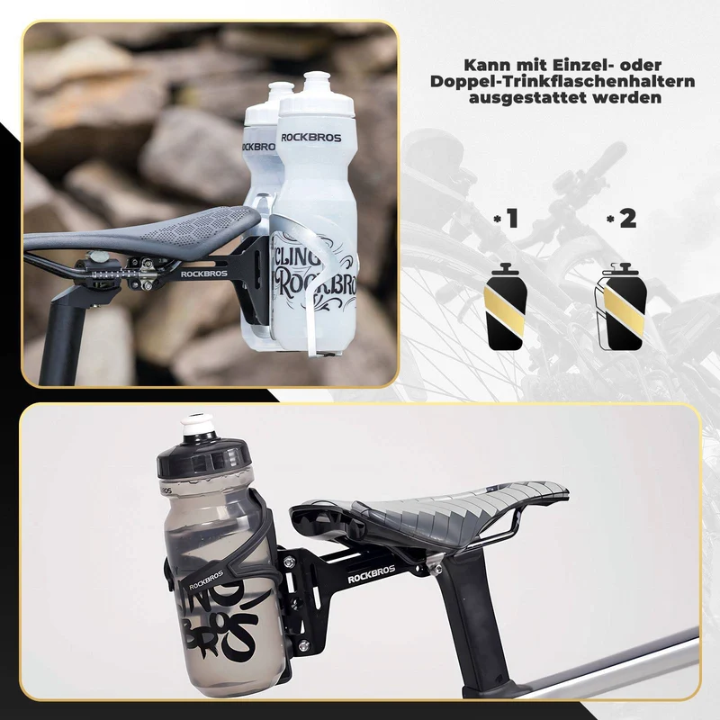 ROCKBROS Fahrrad Flaschenhalter Adapter Aluminum Einstellbar Halterung