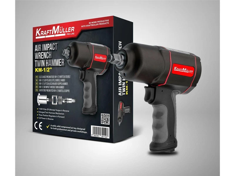 KraftMüller Druckluft Schlagschrauber Doppelhammer 1700NM - 1/2″