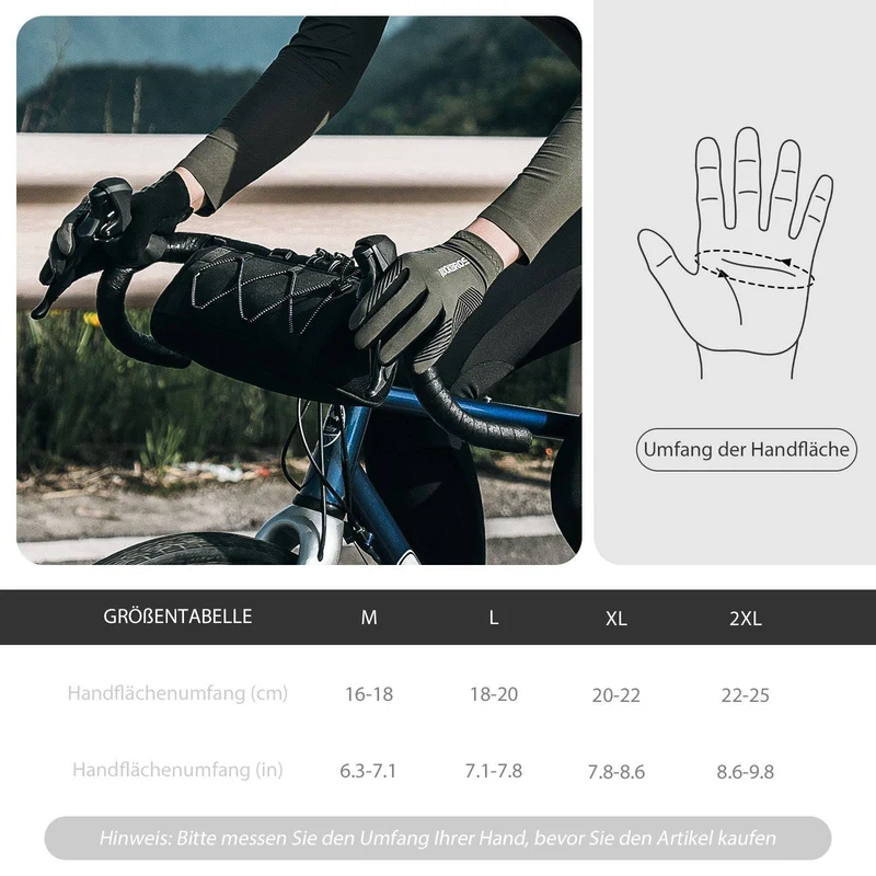 ROCKBROS Fahrradhandschuhe Damen/Herren Touchscreen Anti-Rutsch Dünne