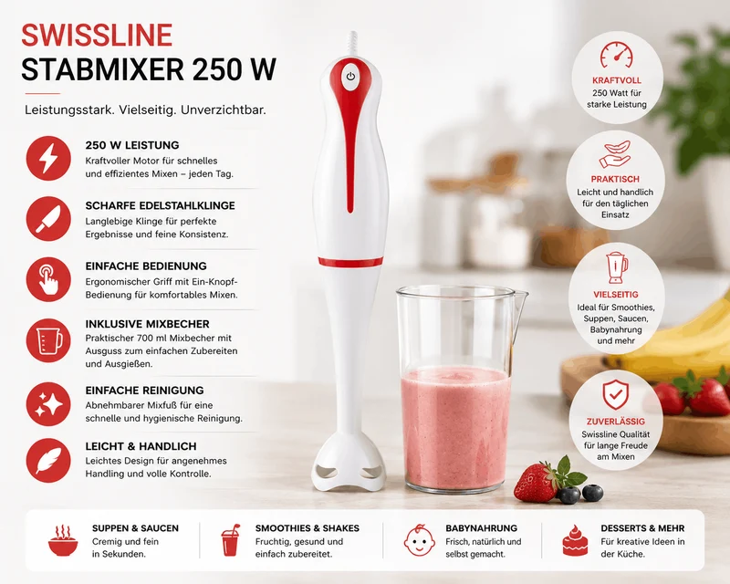 SWISSLINE Kunststoff Stabmixer - 250W