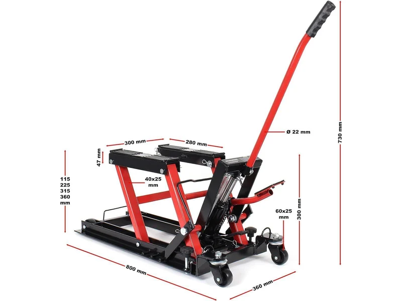 KraftMüller 680kg hydraulischer Motorradheber Hebebühne Montageständer