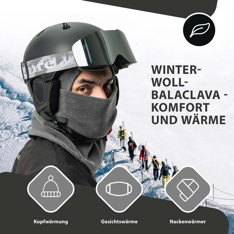 ROCKBROS Balaclava Winter Skimaske Warm Sturmmaske Unisex Einheitsgröße