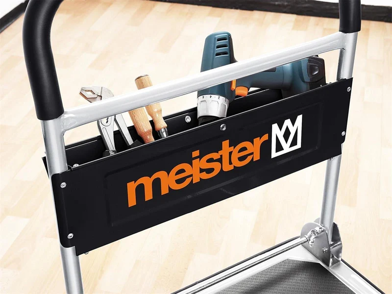 Meister Plattformwagen "cut-off" - Klappbar - Bis 300 kg Tragkraft - Feststellbremse / Transporthilfe mit Lenkrollen / Paketwagen mit Antirutsch-Beschichtung / Klappwagen aus Stahl / 8985630